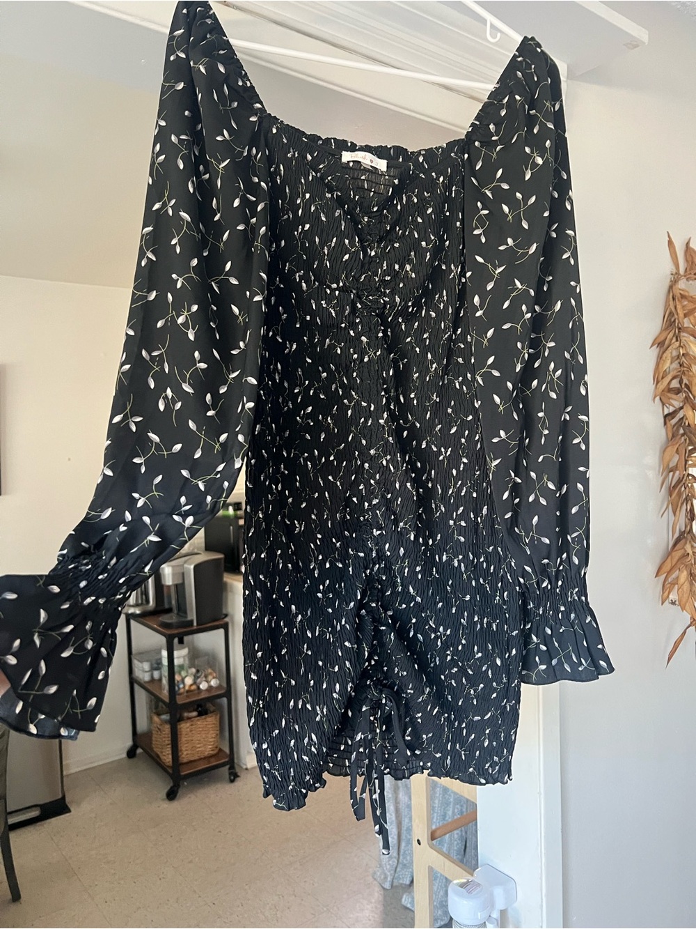 Black Smocked women’s dress L
